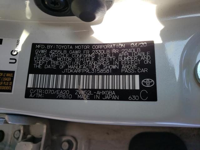2020 TOYOTA PRIUS PRIM - JTDKARFP9L3158581