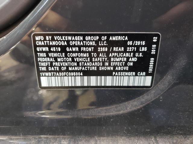2015 VOLKSWAGEN PASSAT SE 1VWBT7A30FC095004