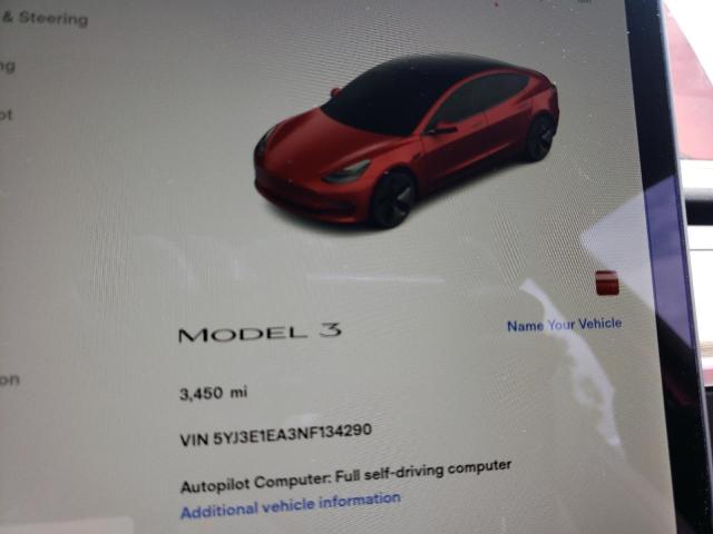 2022 TESLA 3 5YJ3E1EA3NF134290