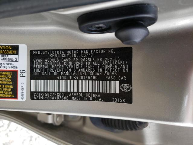 2017 TOYOTA CAMRY LE 4T1BF1FK4HU446190