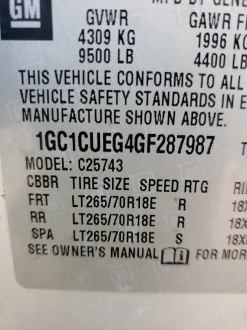2016 CHEVROLET SILVERADO 1GC1CUEG4GF287987