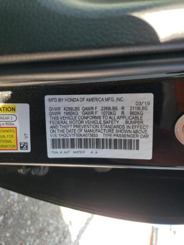 2019 HONDA ACCORD EXL 1HGCV1F50KA075853