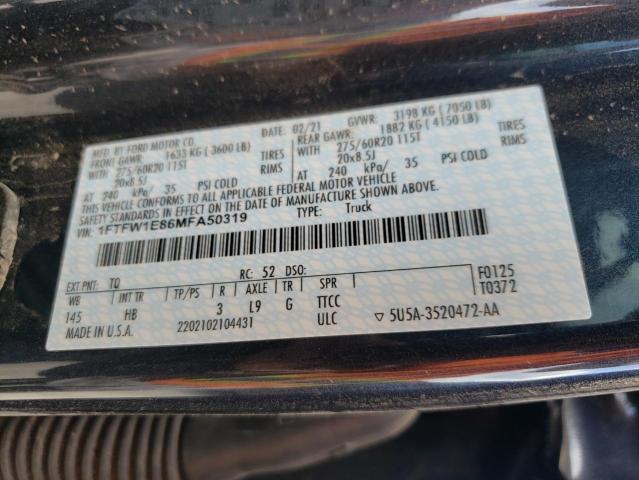 2021 FORD F150 SUPER 1FTFW1E86MFA50319