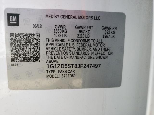 2018 CHEVROLET MALIBU LT 1G1ZD5ST8JF247497
