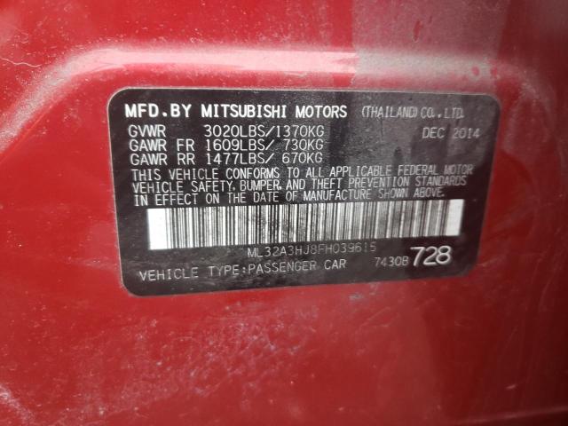 2015 MITSUBISHI MIRAGE DE ML32A3HJ8FH039615