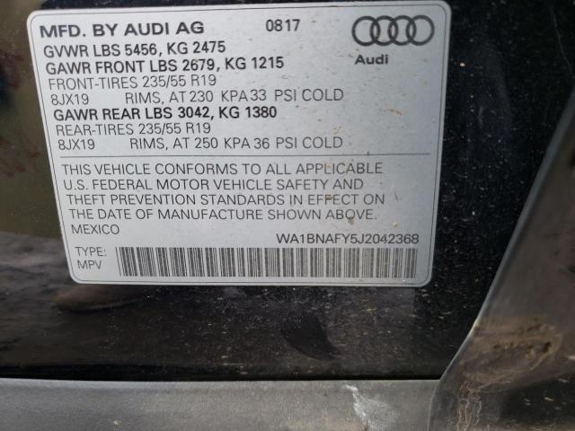 2018 AUDI Q5 PREMIUM WA1BNAFY5J2042368