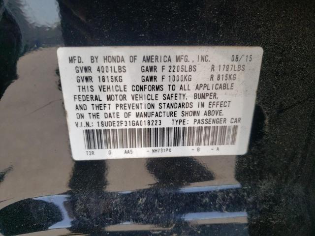 2016 ACURA ILX BASE W 19UDE2F31GA018223