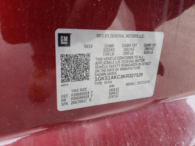 2019 GMC YUKON SLE 1GKS1AKC3KR327529