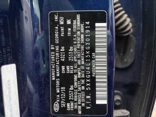 2019 KIA OPTIMA EX 5XXGU4L15KG301914