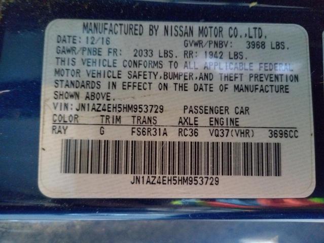 2017 NISSAN 370Z BASE JN1AZ4EH5HM953729