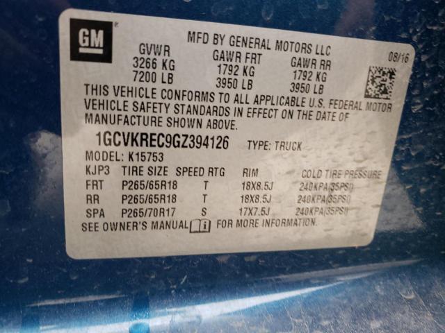 2016 CHEVROLET SLVRD 1500 1GCVKREC9GZ394126
