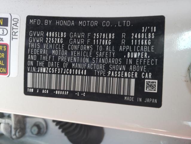 2018 HONDA CLARITY TO JHMZC5F37JC010648