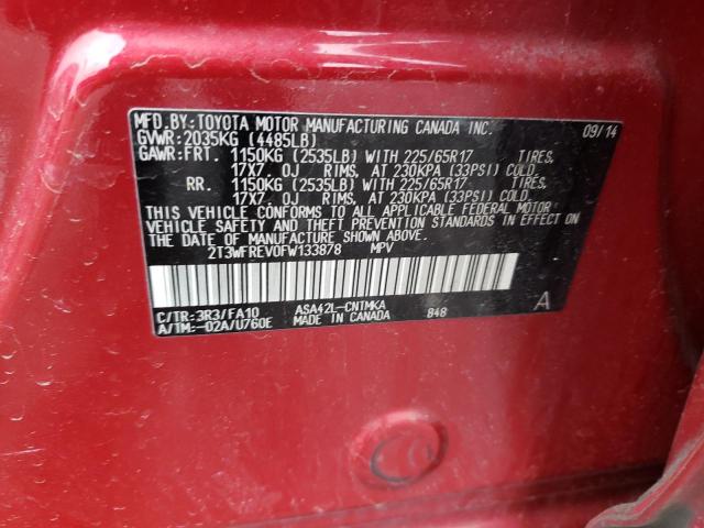 2015 TOYOTA RAV4 XLE 2T3WFREV0FW133878