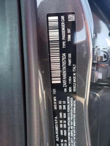 2022 ALFA ROMEO GIULIA SUP ZARFANBN1N7657634