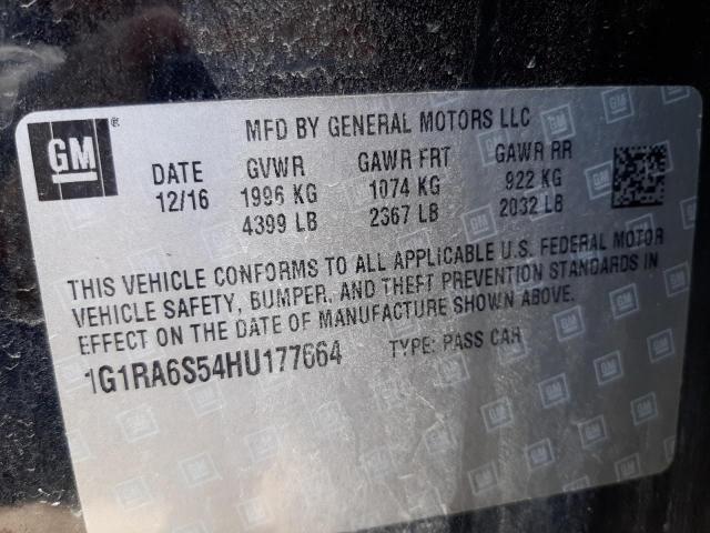 2017 CHEVROLET VOLT LT 1G1RA6S54HU177664