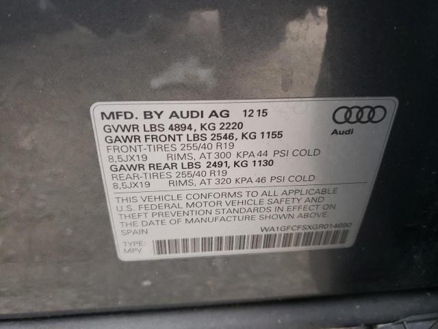 2016 AUDI Q3 PRESTIG WA1GFCFSXGR014690