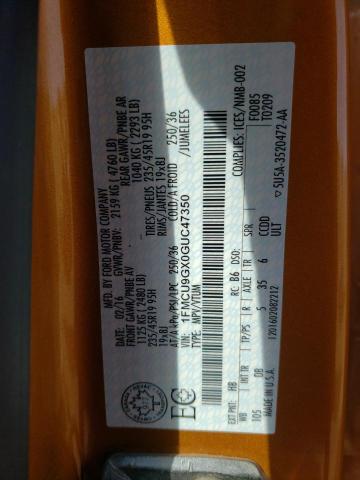 2016 FORD ESCAPE SE 1FMCU9GX0GUC47350