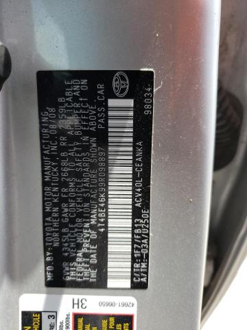 4T4BE46K99R098897 Toyota Camry Base 2009. Фото: 9