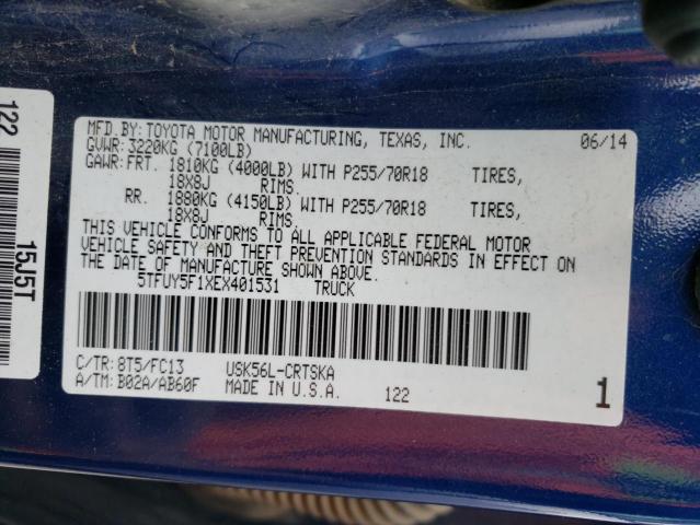 5TFUY5F1XEX401531 Toyota Tundra Dou 2014. Фото: 9