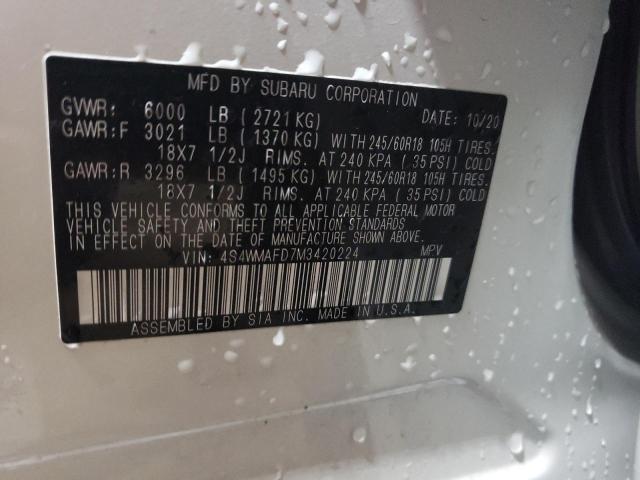 2021 SUBARU ASCENT PRE 4S4WMAFD7M3420224