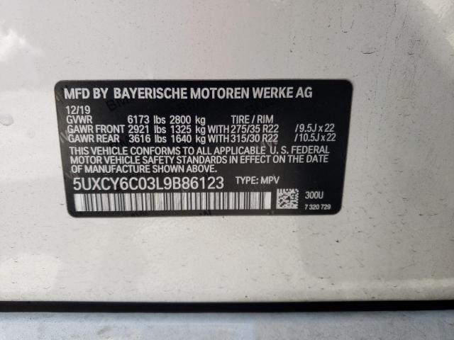 2020 BMW X6 XDRIVE4 5UXCY6C03L9B86123