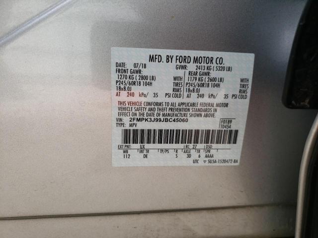 2FMPK3J99JBC45060 Ford Edge Sel 2018. Фото: 9