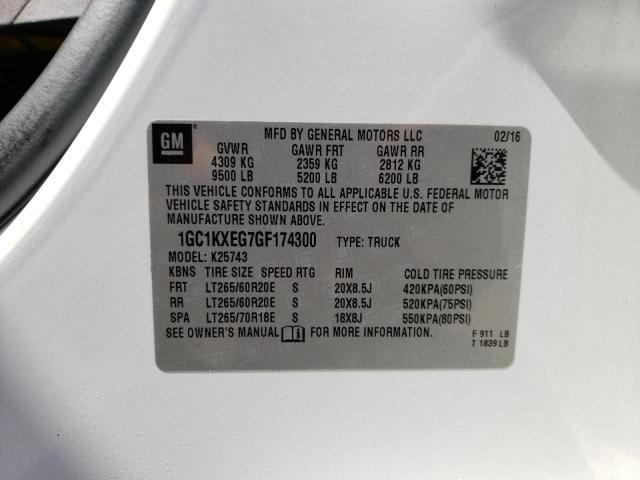 2016 CHEVROLET 2500 HD 1GC1KXEG7GF174300