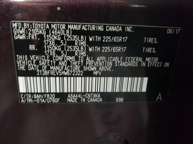 2017 TOYOTA RAV4 LE 2T3BFREV5HW672322