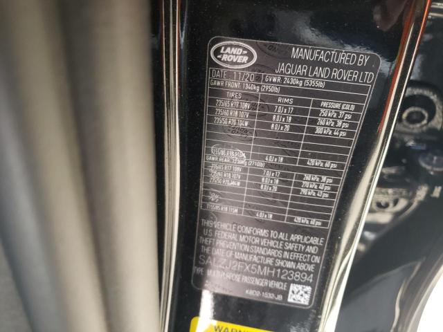 2021 LAND ROVER RANGE ROVE SALZJ2FX5MH123894