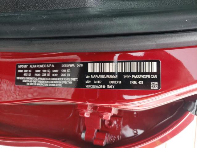 ZARFAEBN9J7589948 Alfa Romeo Giulia 2018. Фото: 9