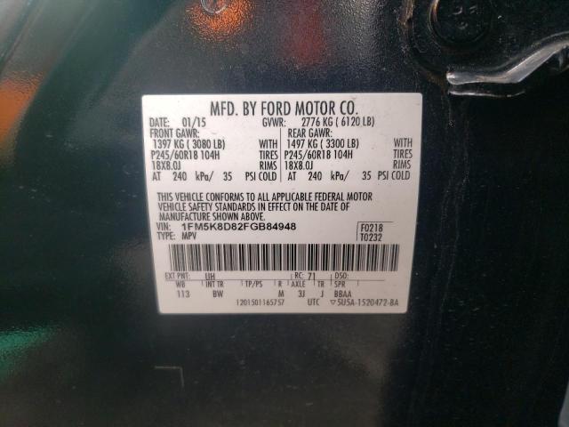 2015 FORD EXPLORER X 1FM5K8D82FGB84948
