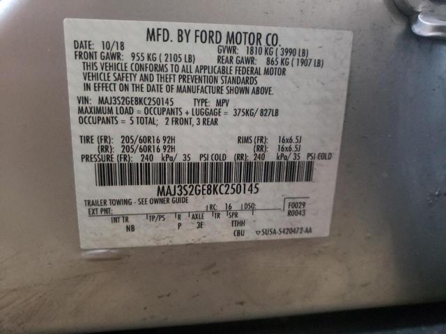 2019 FORD ECOSPORT S MAJ3S2GE8KC250145
