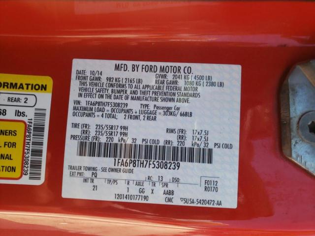 1FA6P8TH7F5308239 Ford Mustang 2015. Фото: 9
