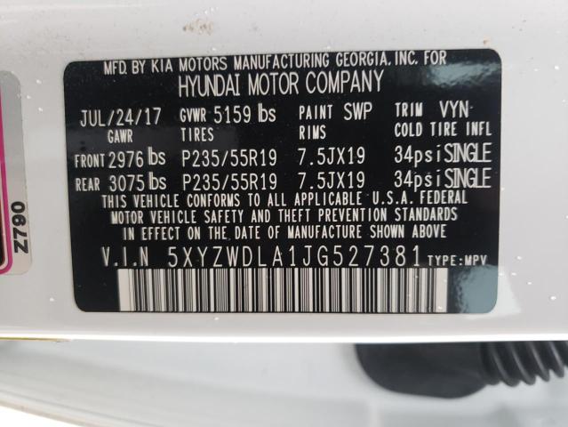 2018 HYUNDAI SANTA FE S 5XYZWDLA1JG527381