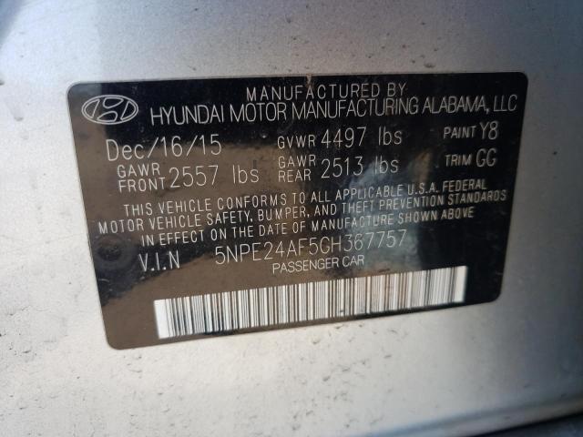 2016 HYUNDAI SONATA SE 5NPE24AF5GH367757