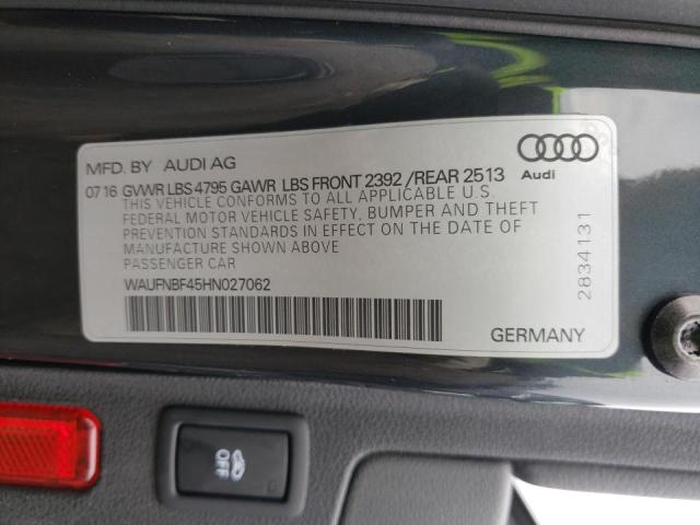 2017 AUDI A4 PRESTIG WAUFNBF45HN027062