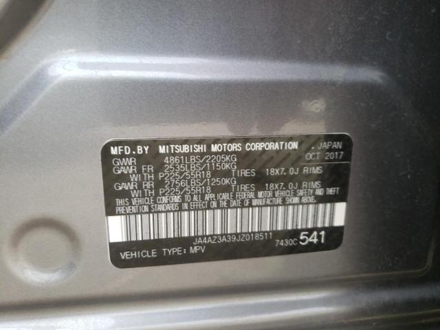 2018 MITSUBISHI OUTLANDER JA4AZ3A39JZ018511