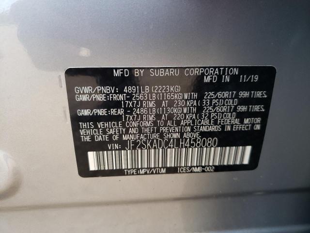 2020 SUBARU FORESTER JF2SKADC4LH458080
