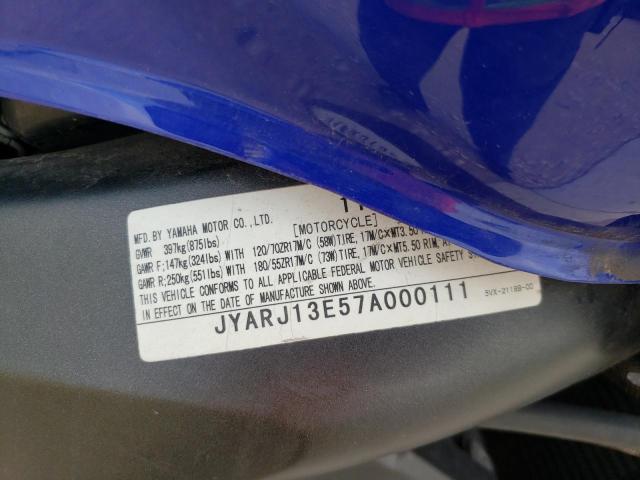 2007 YAMAHA FZ6 SHG JYARJ13E57A000111