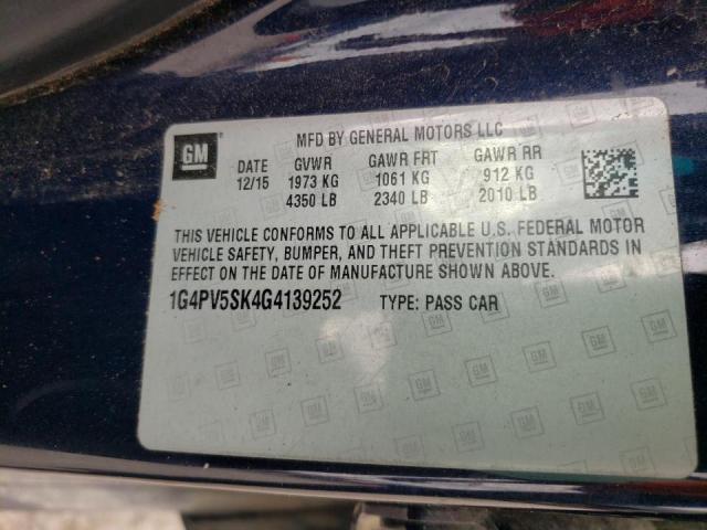 2016 BUICK VERANO 1SV 1G4PV5SK4G4139252