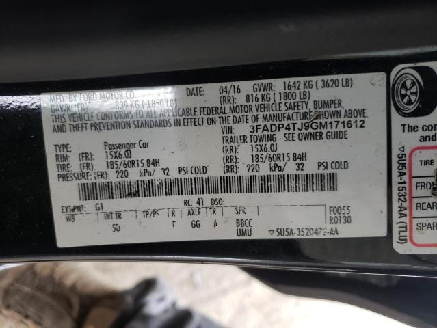 2016 FORD FIESTA S 3FADP4TJ9GM171612