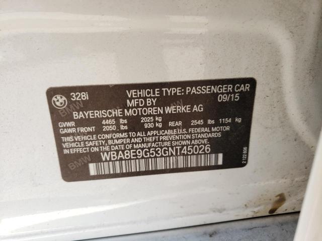 2016 BMW 328 I SULE WBA8E9G53GNT45026