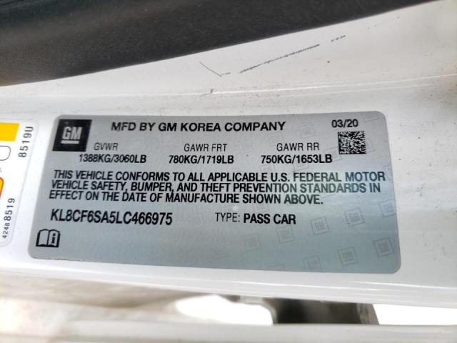 2020 CHEVROLET SPARK 2LT KL8CF6SA5LC466975