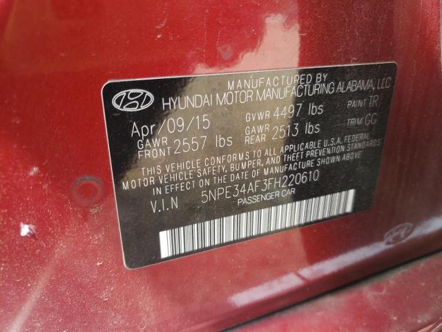2015 HYUNDAI SONATA SPO 5NPE34AF3FH220610