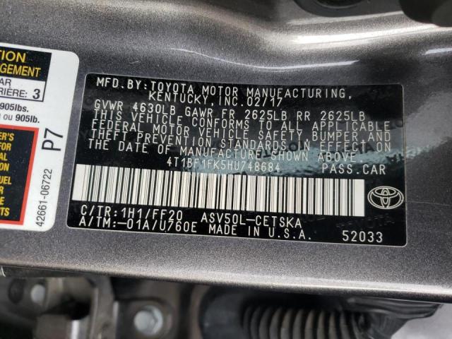 2017 TOYOTA CAMRY LE 4T1BF1FK5HU748684