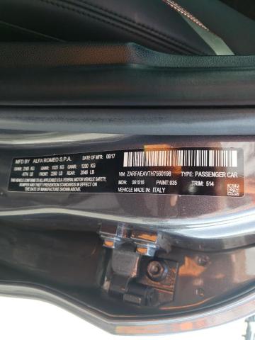 2017 ALFA ROMEO GIULIA QUA ZARFAEAV7H7560198