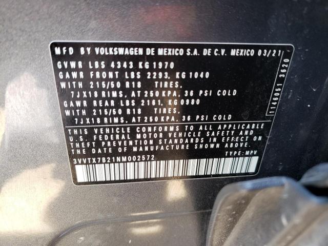 2022 VOLKSWAGEN TAOS SE 3VVTX7B21NM002572