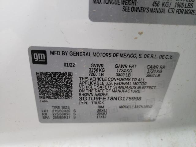 2022 GMC DENALI 3GTU9FET8NG175998