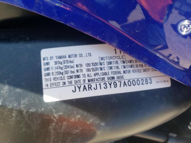 2007 YAMAHA FZ6 SHG JYARJ13Y97A000283