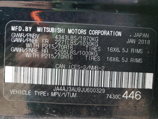 2018 MITSUBISHI RVR SE JA4AJ3AU9JU600329